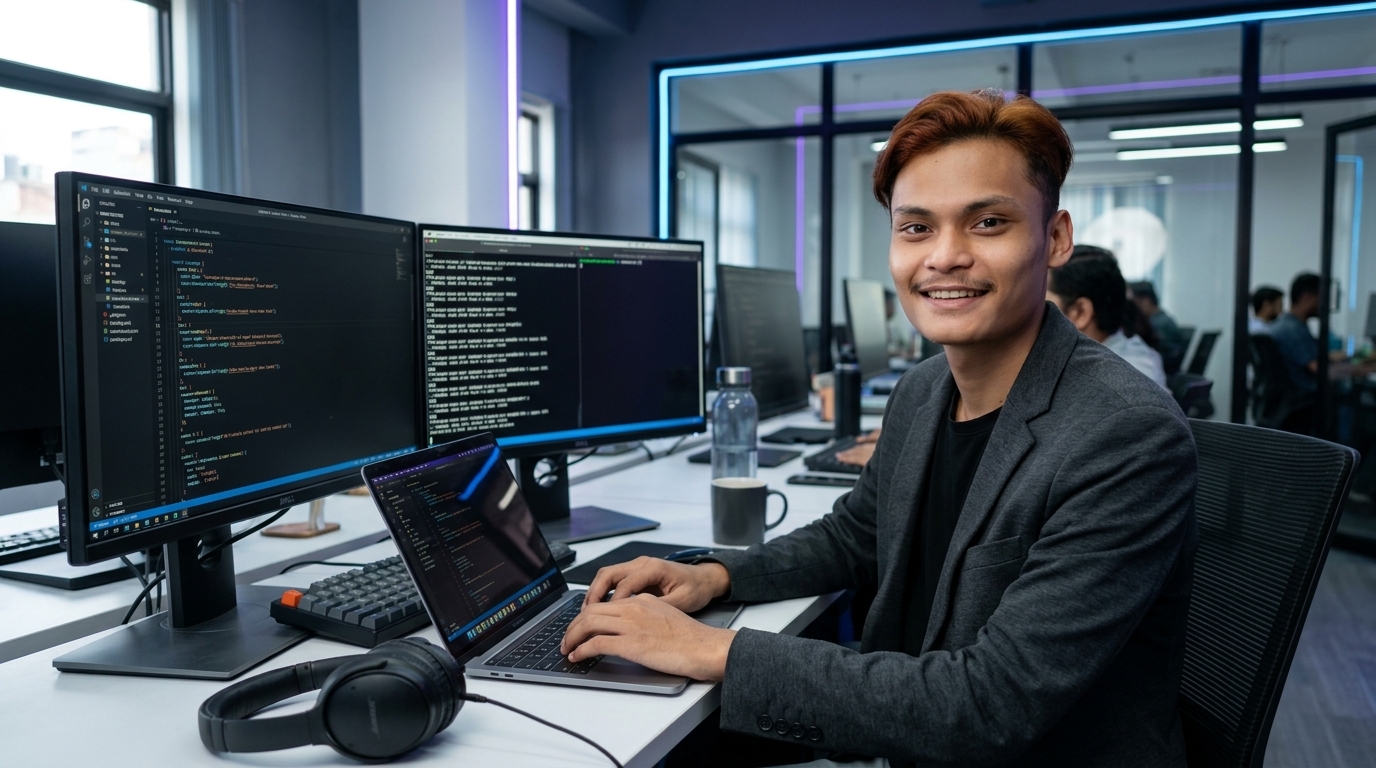 Pengasas Serba Digital sedang menyiapkan website klien